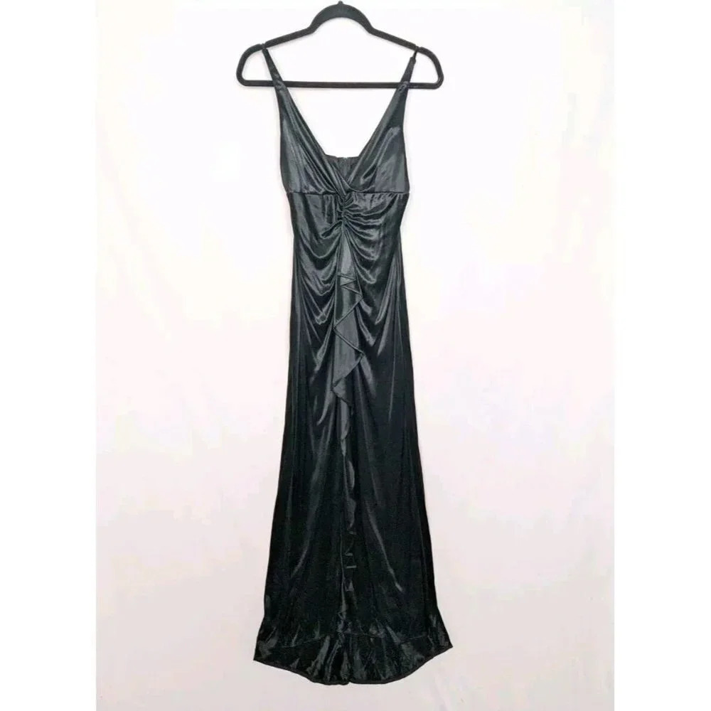 Masquerade 10 Vintage 90s Y2K Satin Evening Prom Dress Dark Romantic Formal Gown